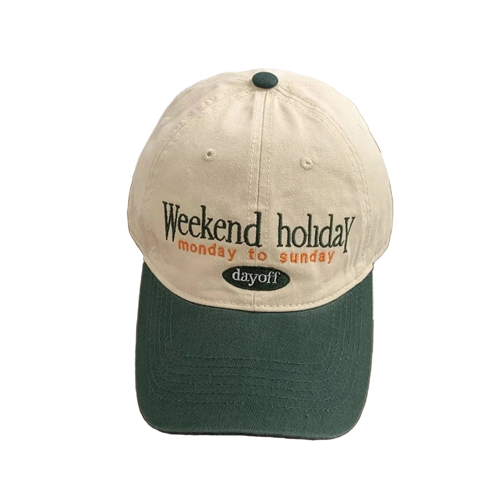 Weekend Holiday Dayoff Beige Baseball Cap