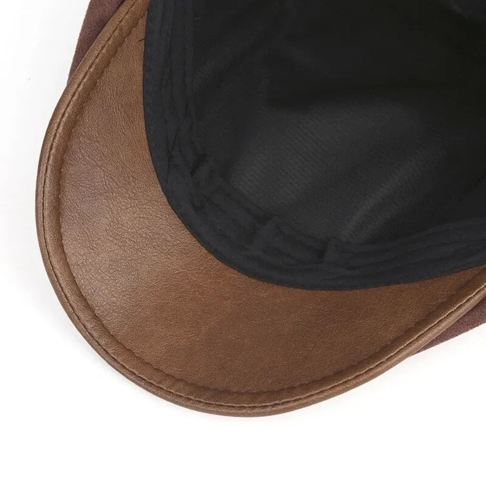 Westchester Cotton Leather Duckbill Flat Cap