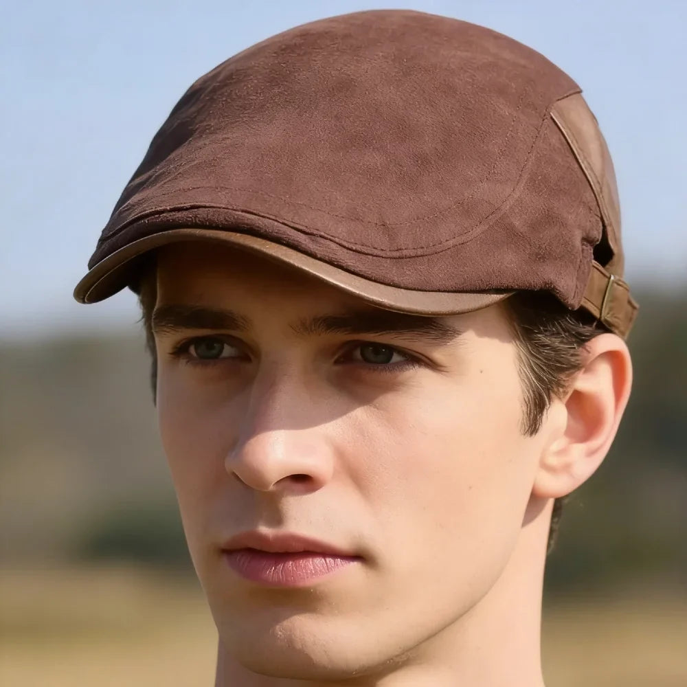 Westchester Cotton Leather Duckbill Flat Cap