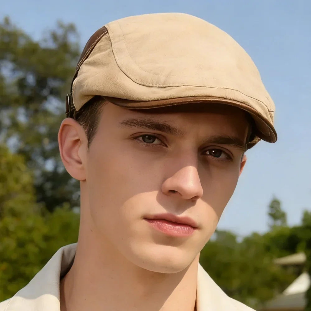 Westchester Cotton Leather Duckbill Flat Cap