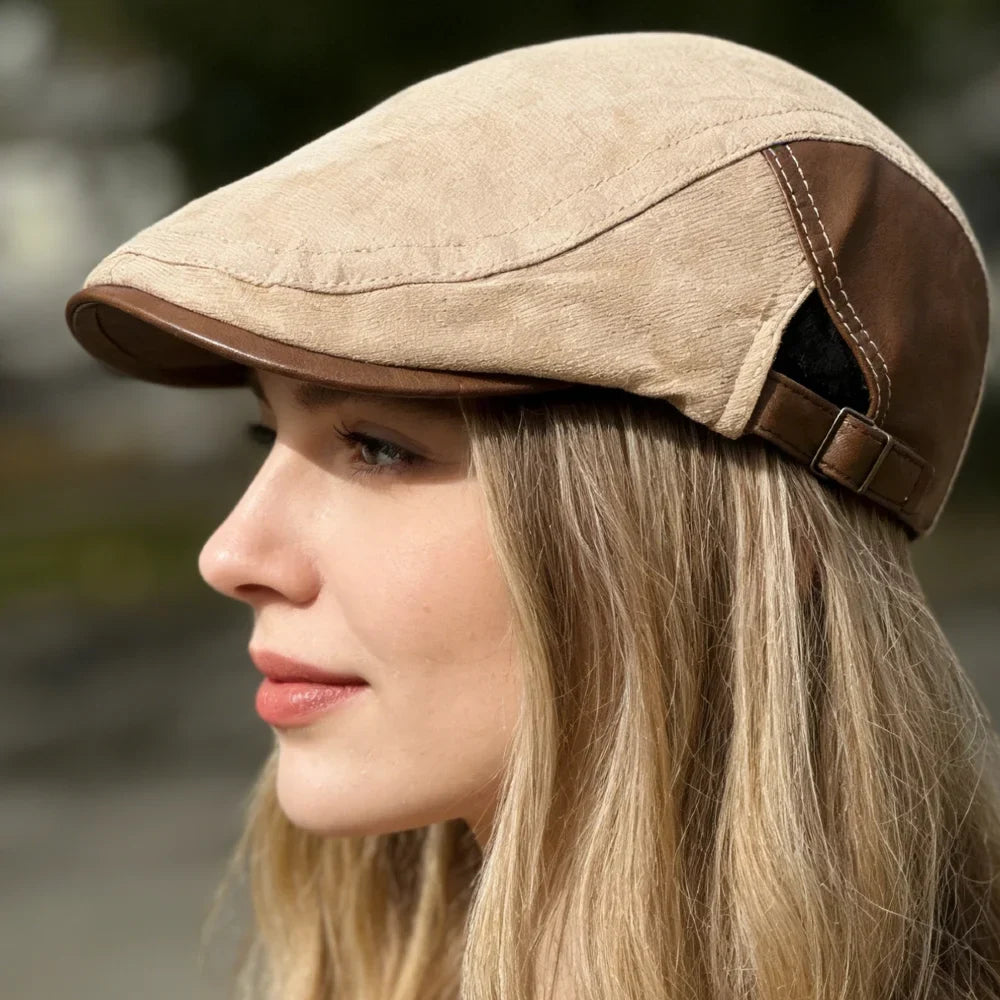 Westchester Cotton Leather Duckbill Flat Cap