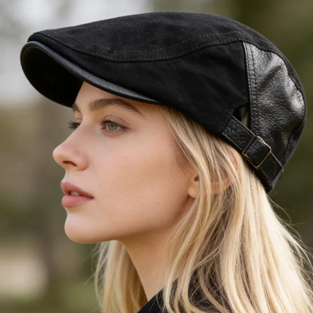 Westchester Cotton Leather Duckbill Flat Cap