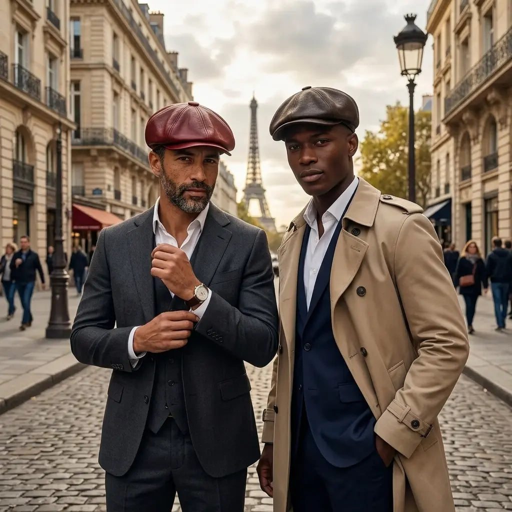Westerville Vintage Distressed Leather Newsboy Cap