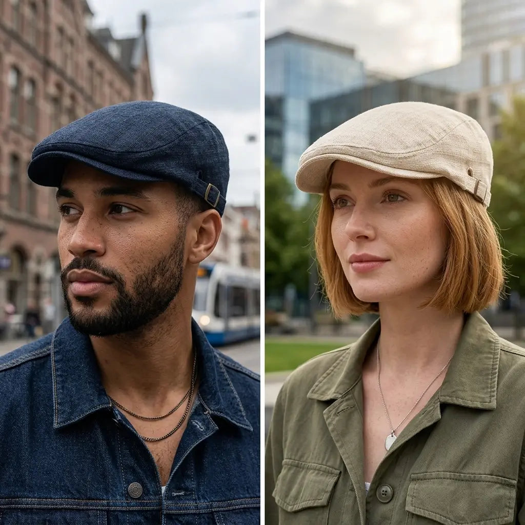 Whistler Linen Driver Flat Cap