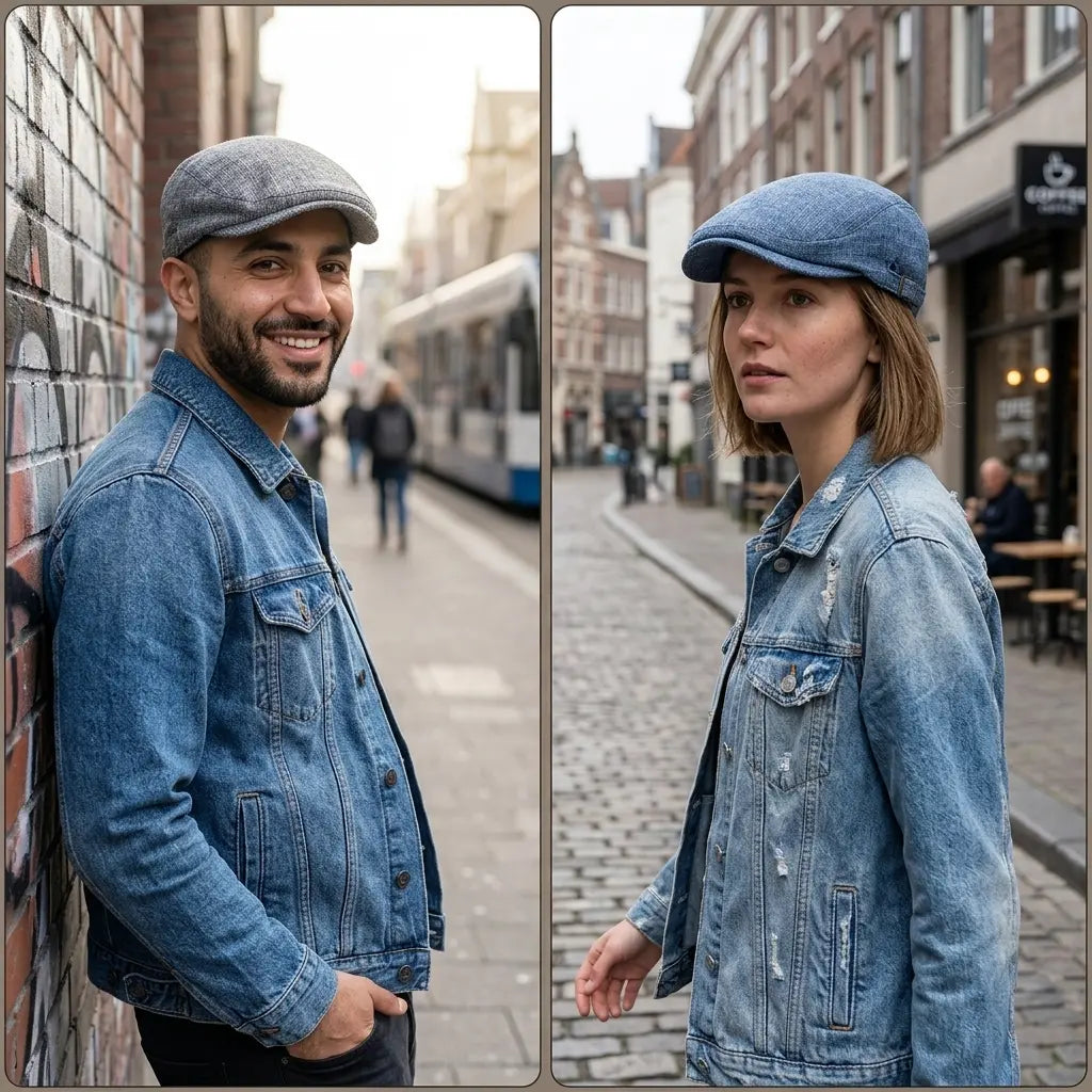 Whistler Linen Driver Flat Cap