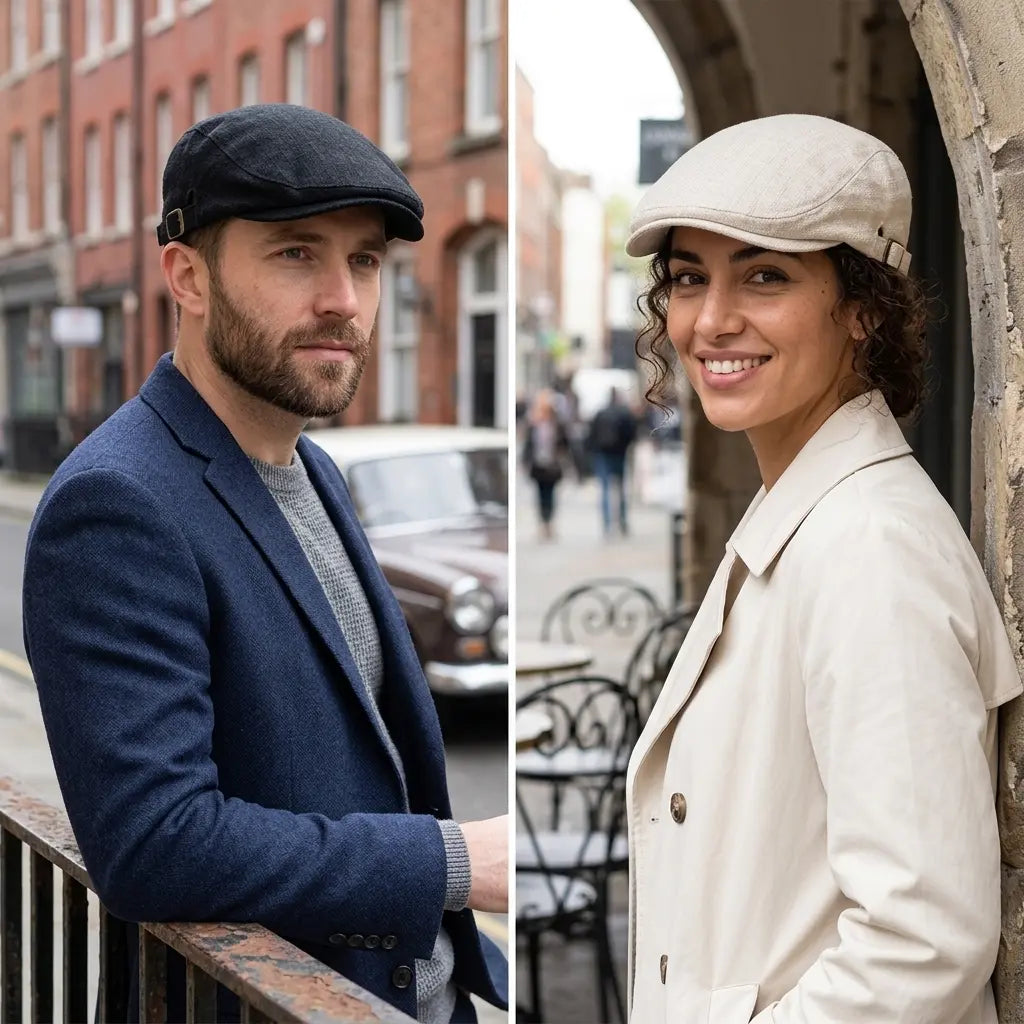 Whistler Linen Driver Flat Cap