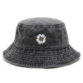 White Daisy Washed Cotton Bucket Hat