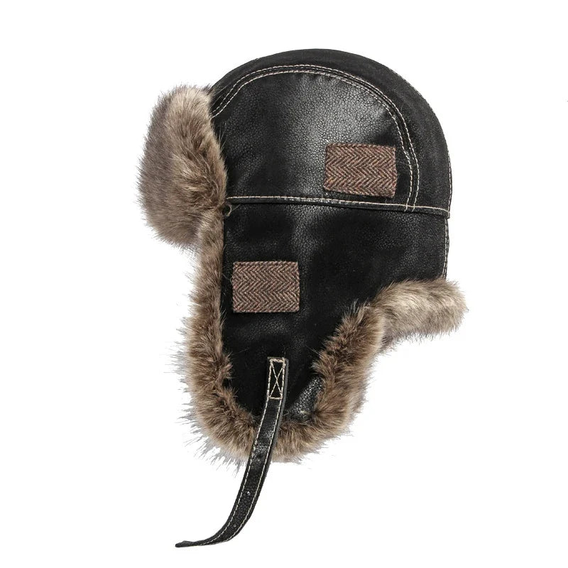 Wichita Winter Patchwork Fur Leather Bomber Hat