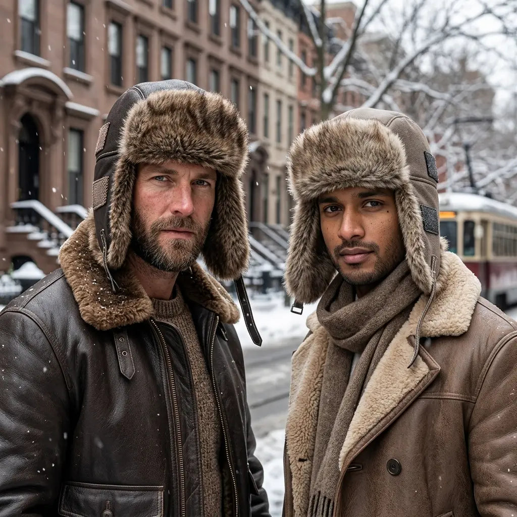 Wichita Winter Patchwork Fur Leather Bomber Hat