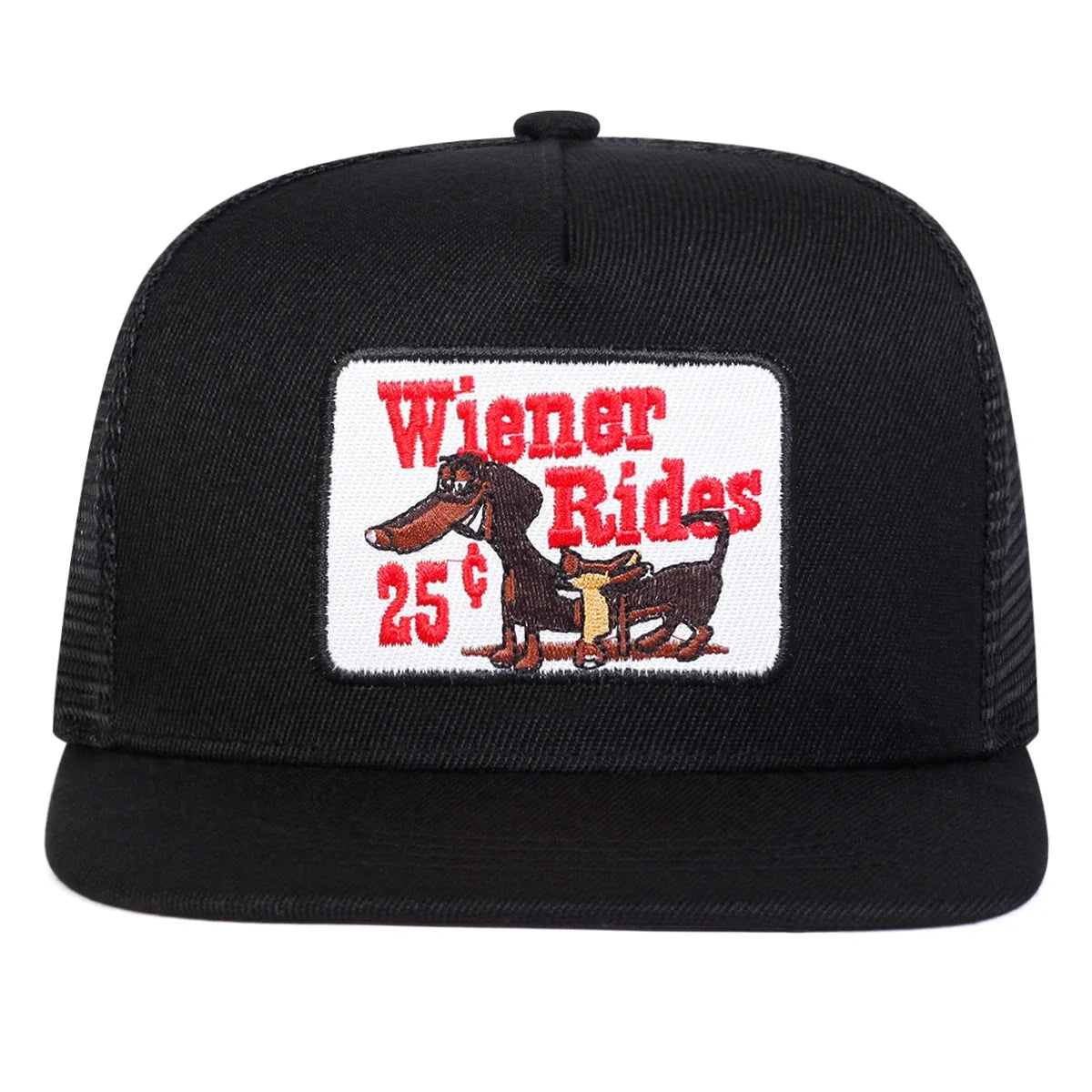 Wiener Rides Trucker Snapback Cap