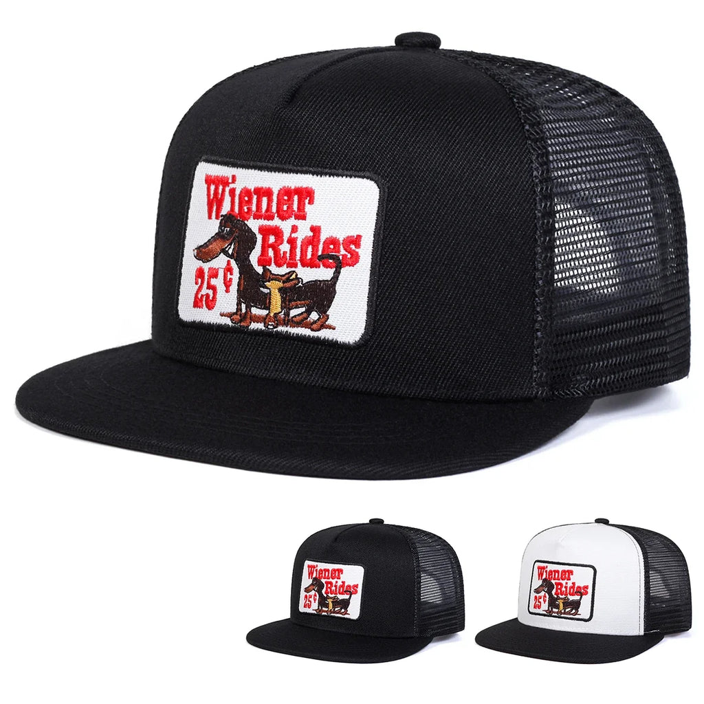 Wiener Rides Trucker Snapback Cap