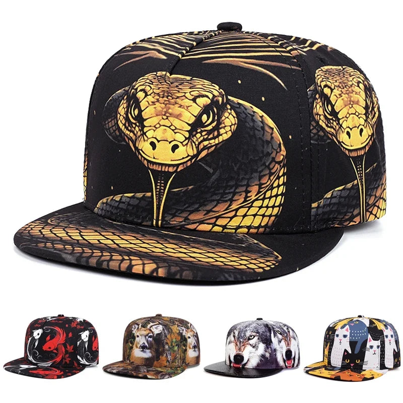 Wild Jungle Animals Adjustable Snapback Cap