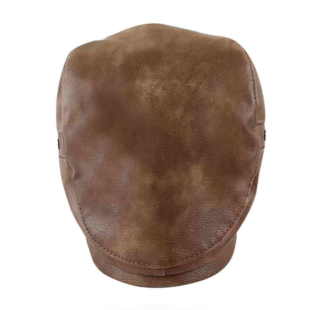 William Leather Duckbill Flat Cap