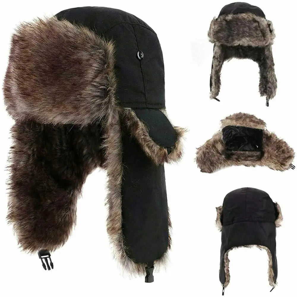 Windproof Cotton Fur Bomber Hat
