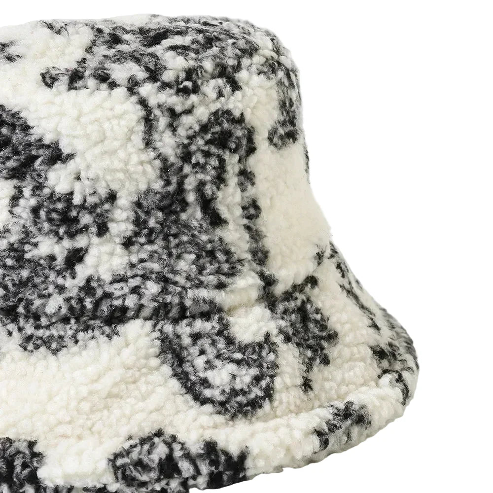Winter Leaves Fur Bucket Hat