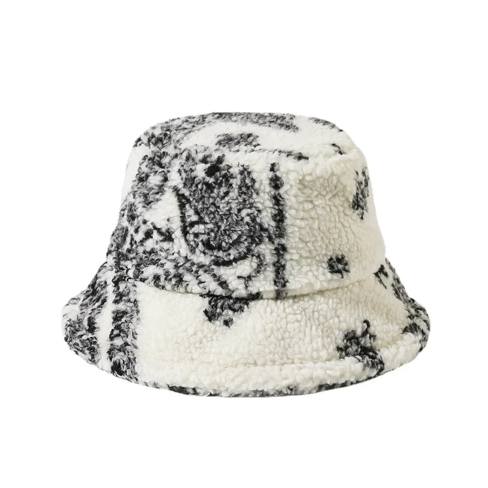 Winter Leaves Fur Bucket Hat