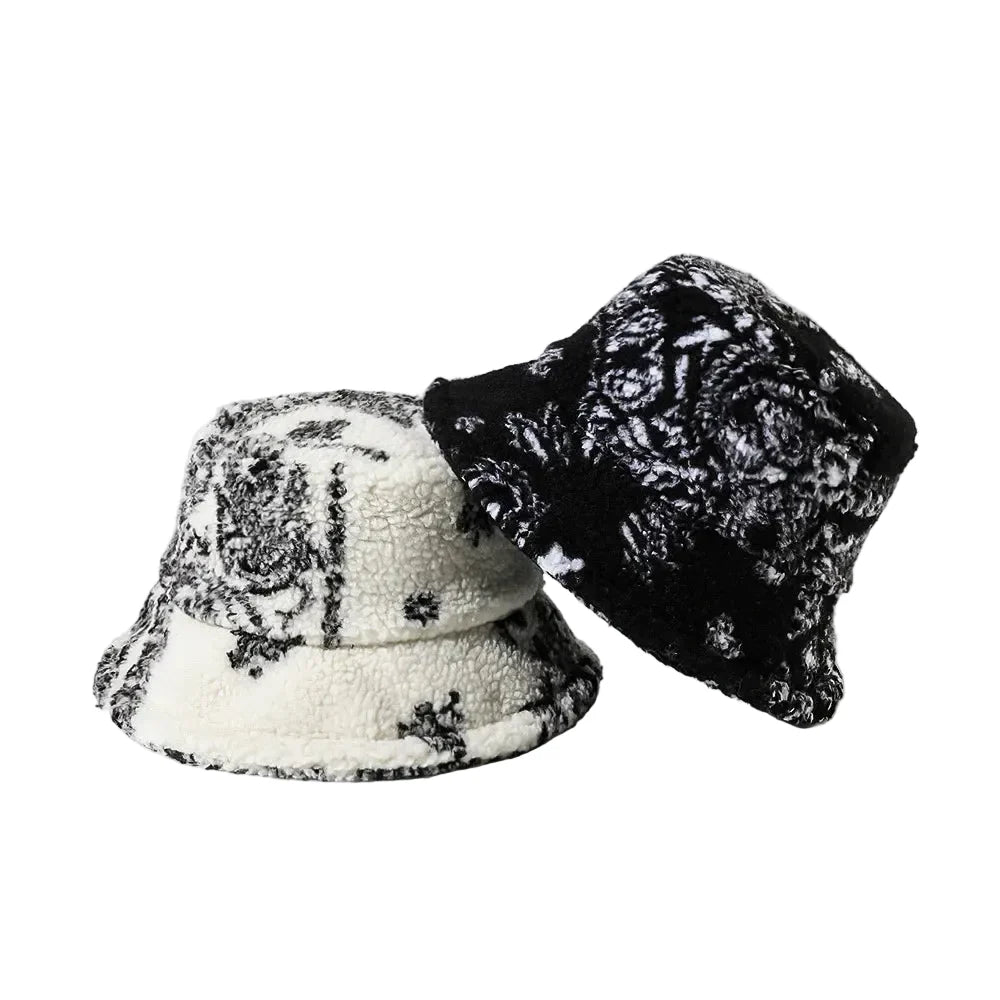 Winter Leaves Fur Bucket Hat