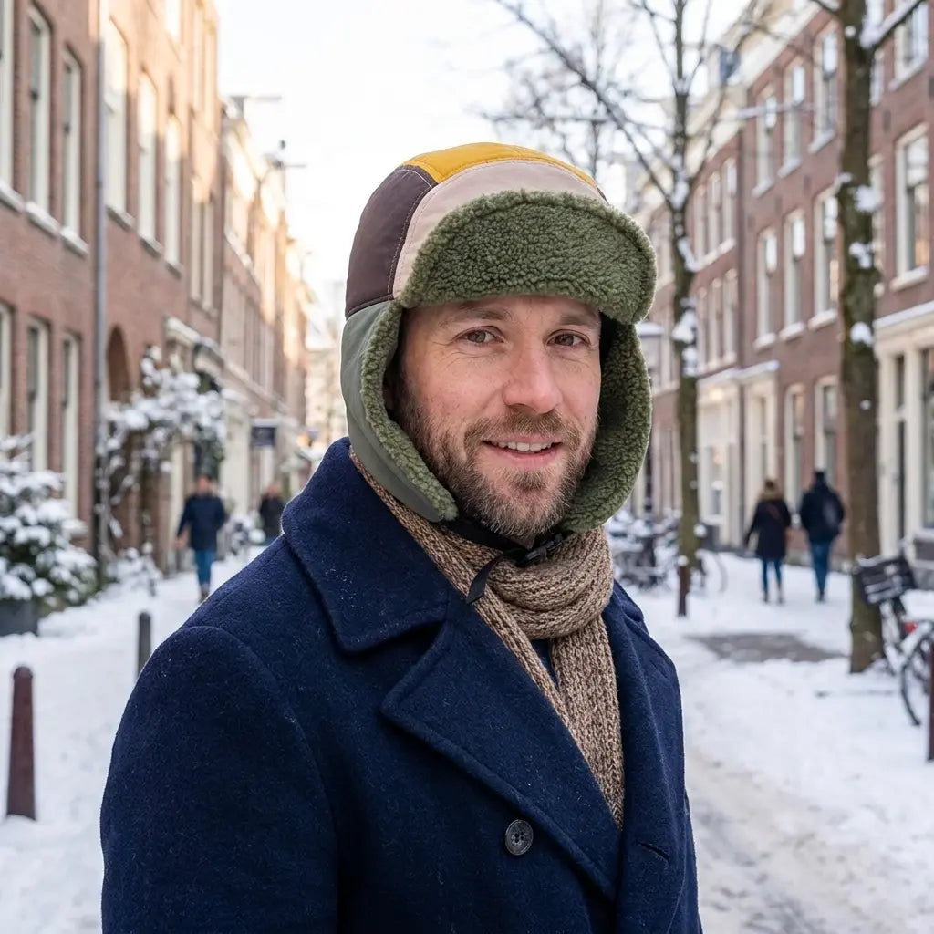 Winter Fur Waterproof Earflaps 5 Panels Cap