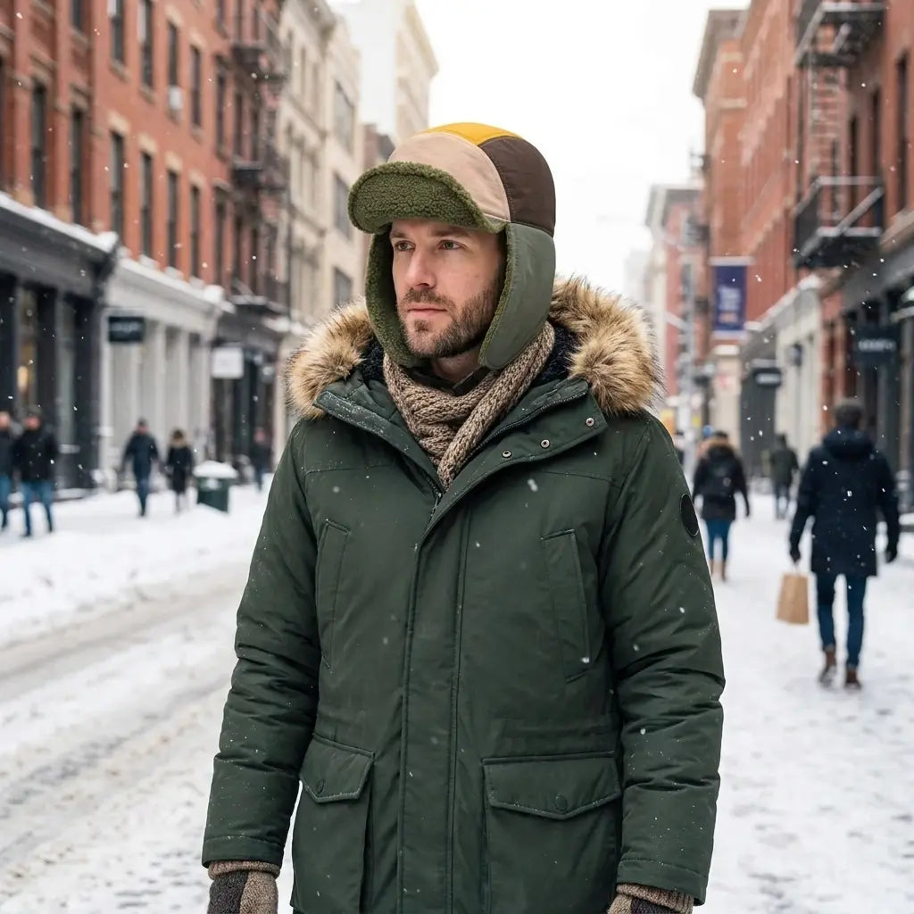 Winter Fur Waterproof Earflaps 5 Panels Cap