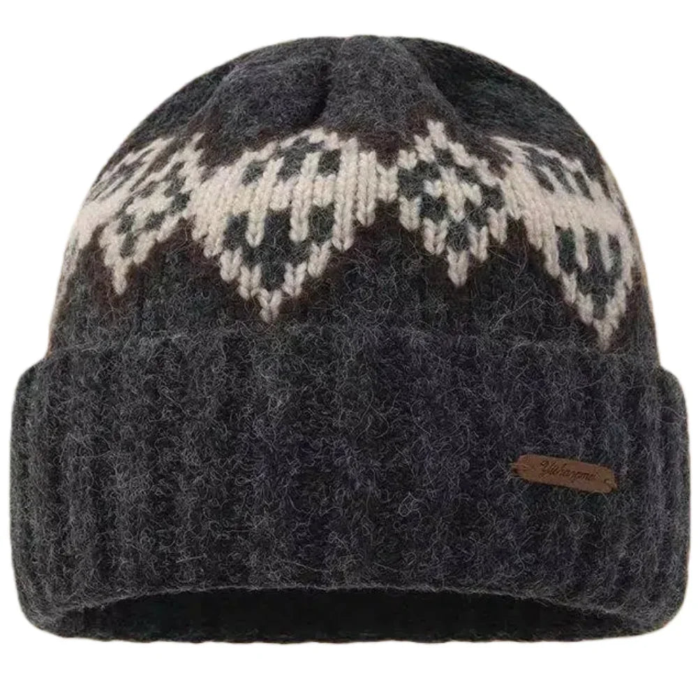 Wisconsin Winter Knitted Rhombuses Beanie