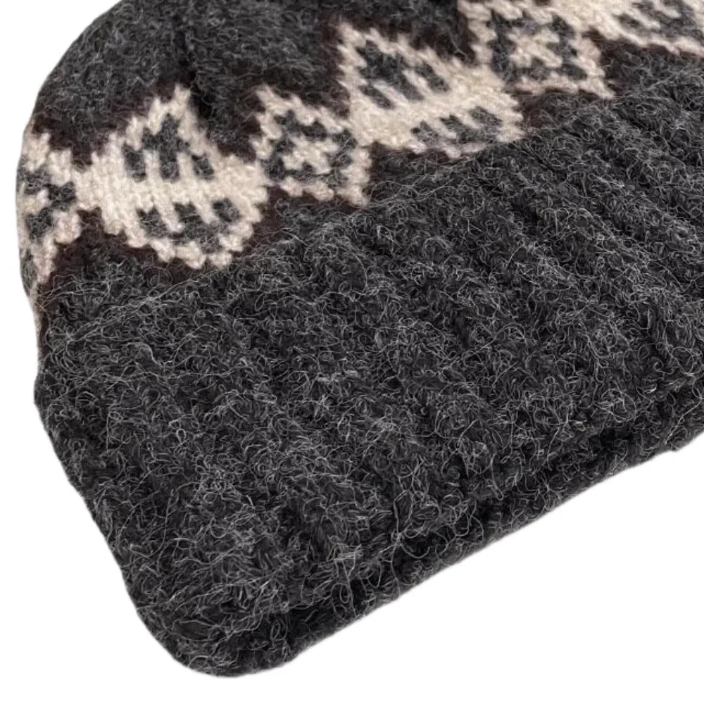 Wisconsin Winter Knitted Rhombuses Beanie