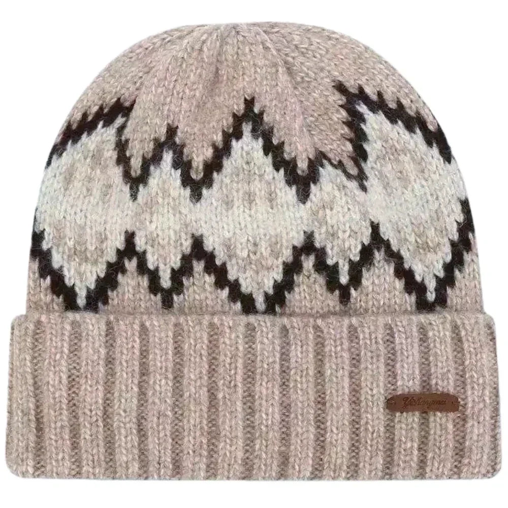 Wisconsin Winter Knitted Rhombuses Beanie