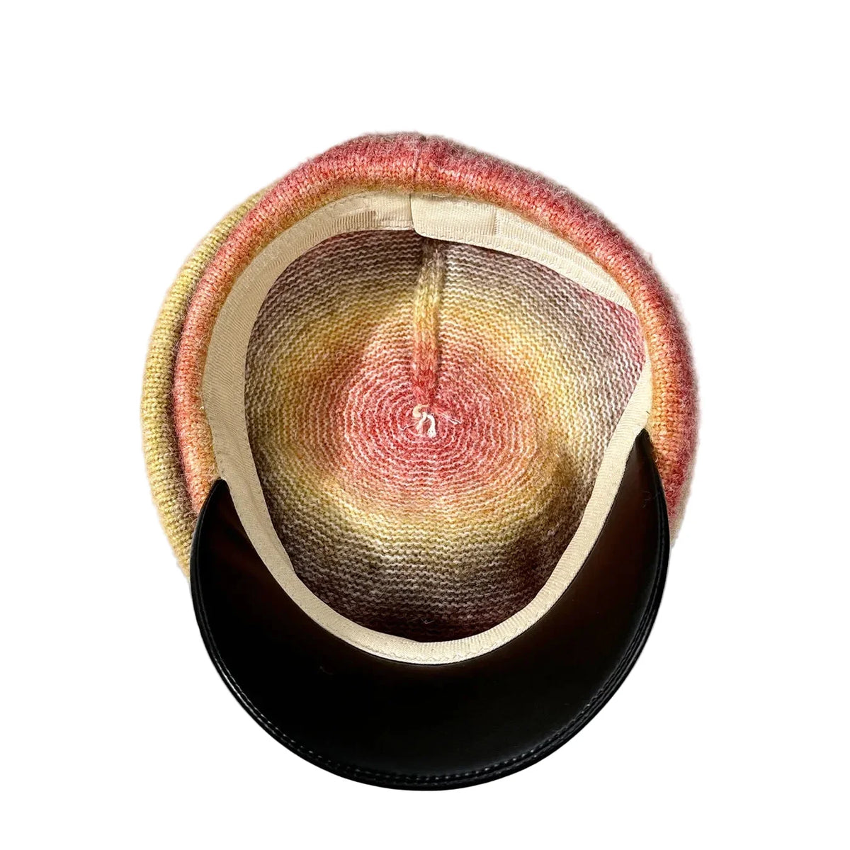 Rainbow Gradient Pleated Wool Beret