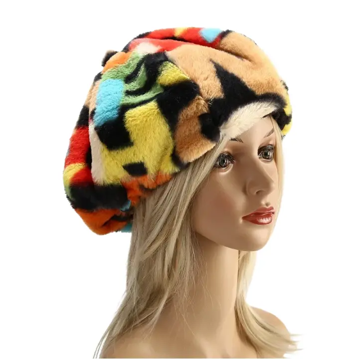 Women's Multicolor Letters Cotton Beret