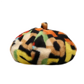 Women's Multicolor Letters Cotton Beret