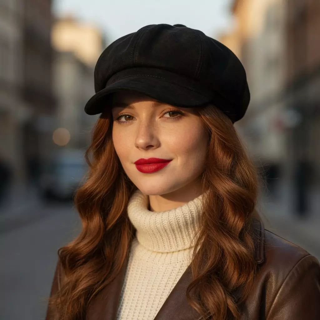 Women's Suede Newsboy Cap