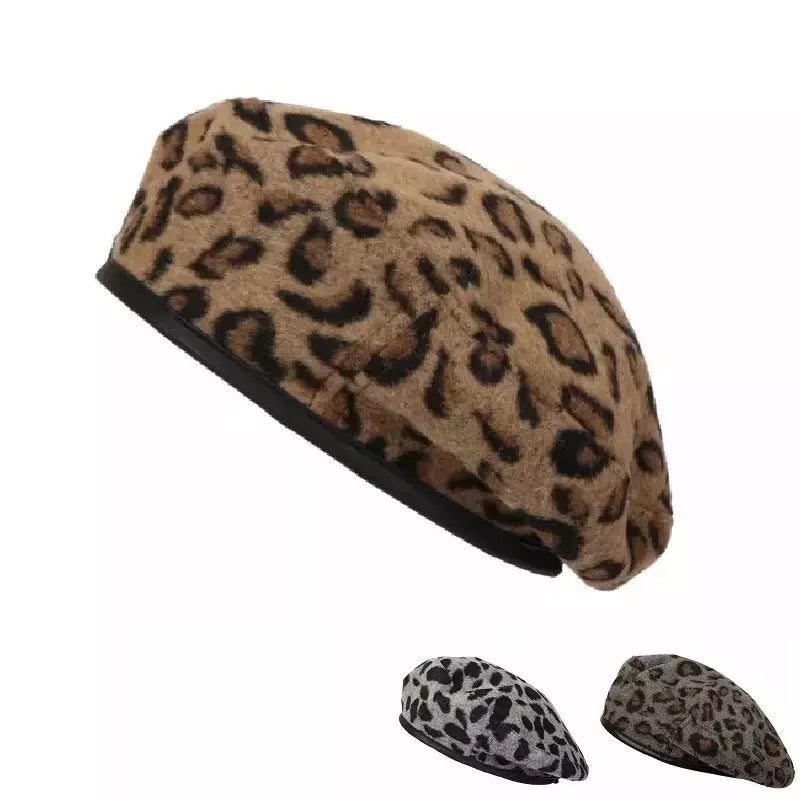 Women's Vintage Leopard Beret