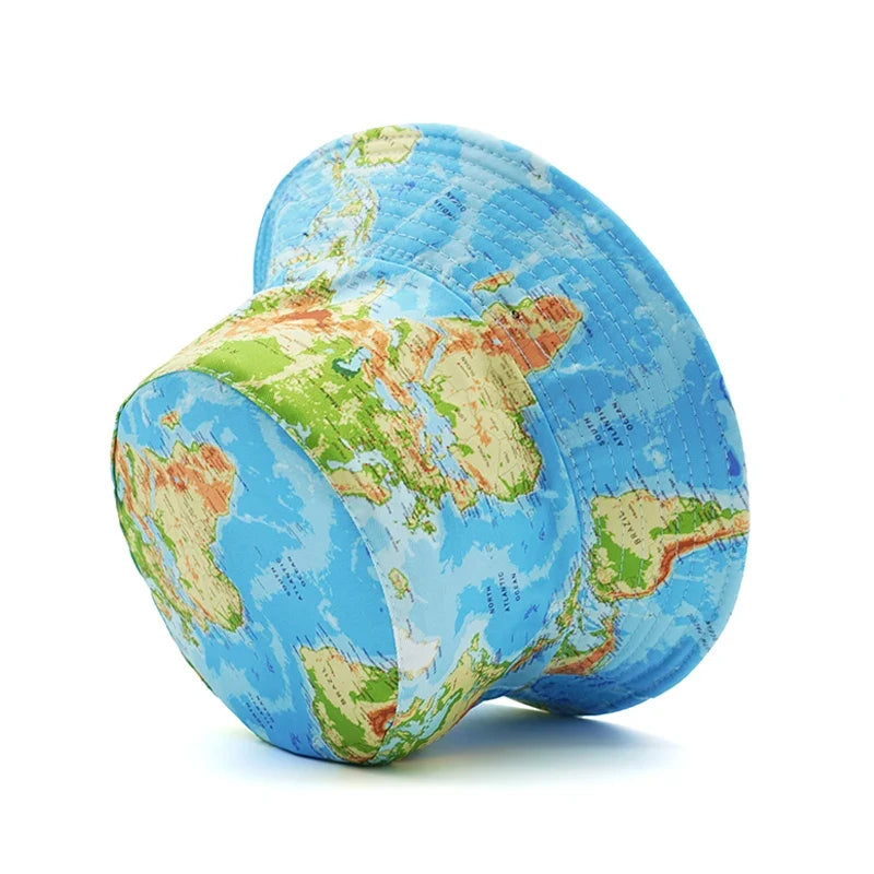 World Map Print Reversible Bucket Hat