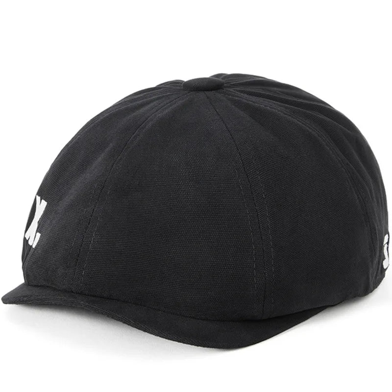 X. Vintage Cotton 8-Panels Newsboy Cap