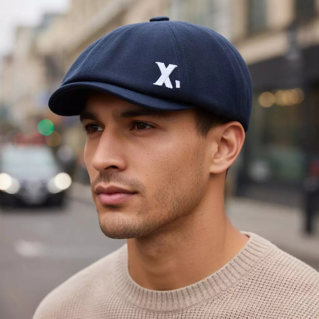 X. Vintage Cotton 8-Panels Newsboy Cap