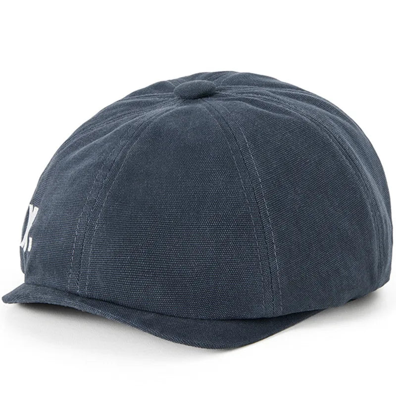 X. Vintage Cotton 8-Panels Newsboy Cap