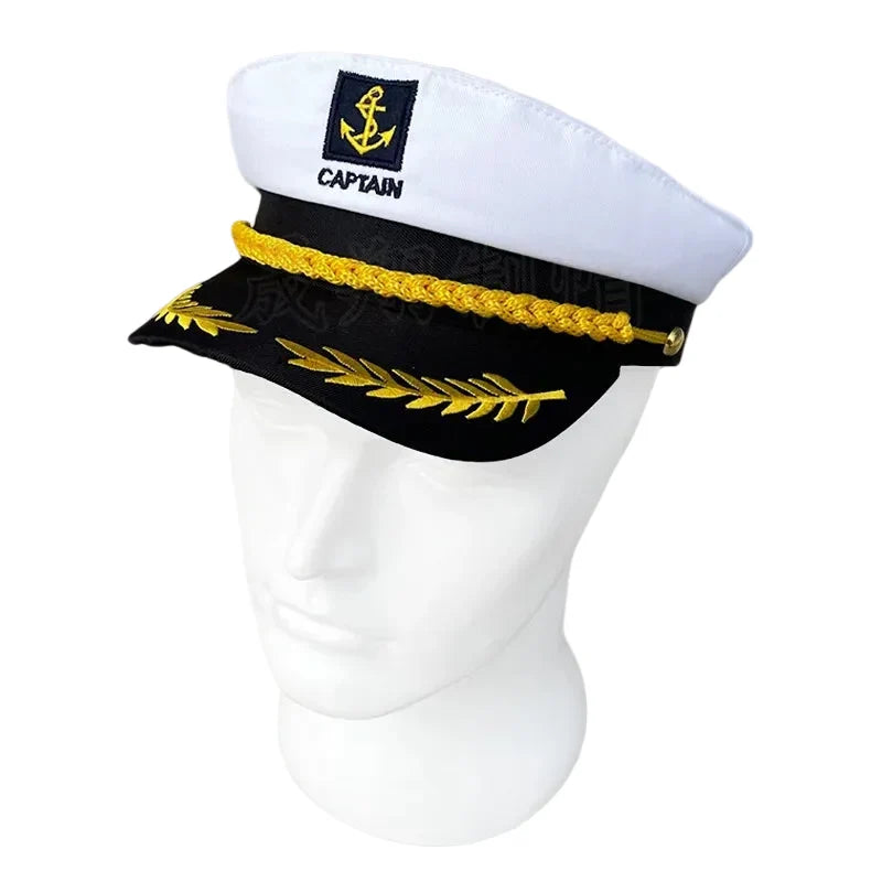 Yatch Captain Golden Cord Cotton Sailor Cap
