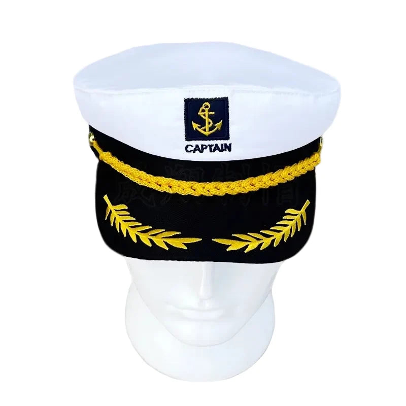 Yatch Captain Golden Cord Cotton Sailor Cap