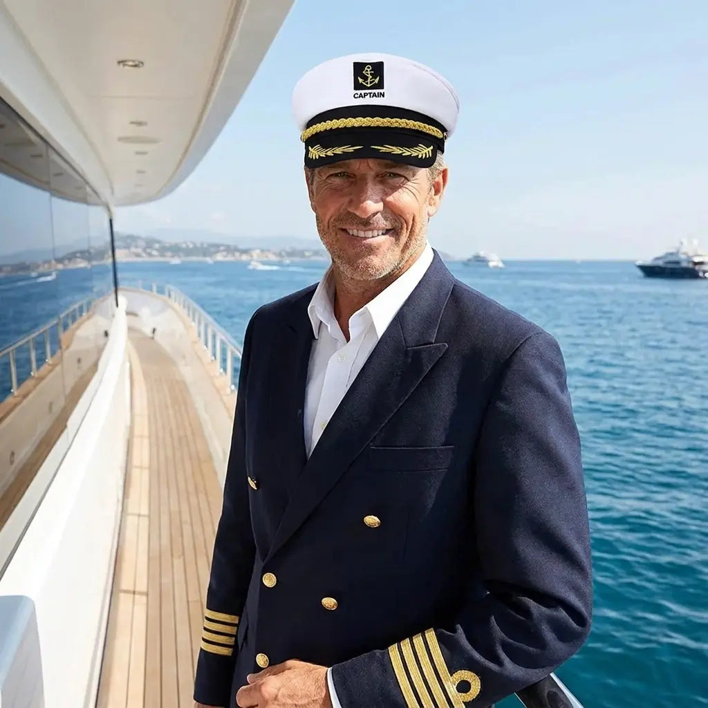 Yatch Captain Golden Cord Cotton Sailor Cap