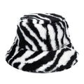 Zebra Skin Pattern Fur Bucket Hat