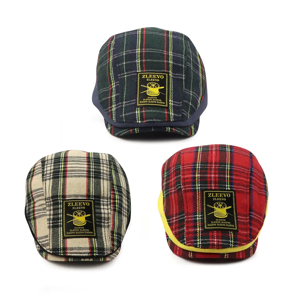 Zleevo Tartan Flat Cap