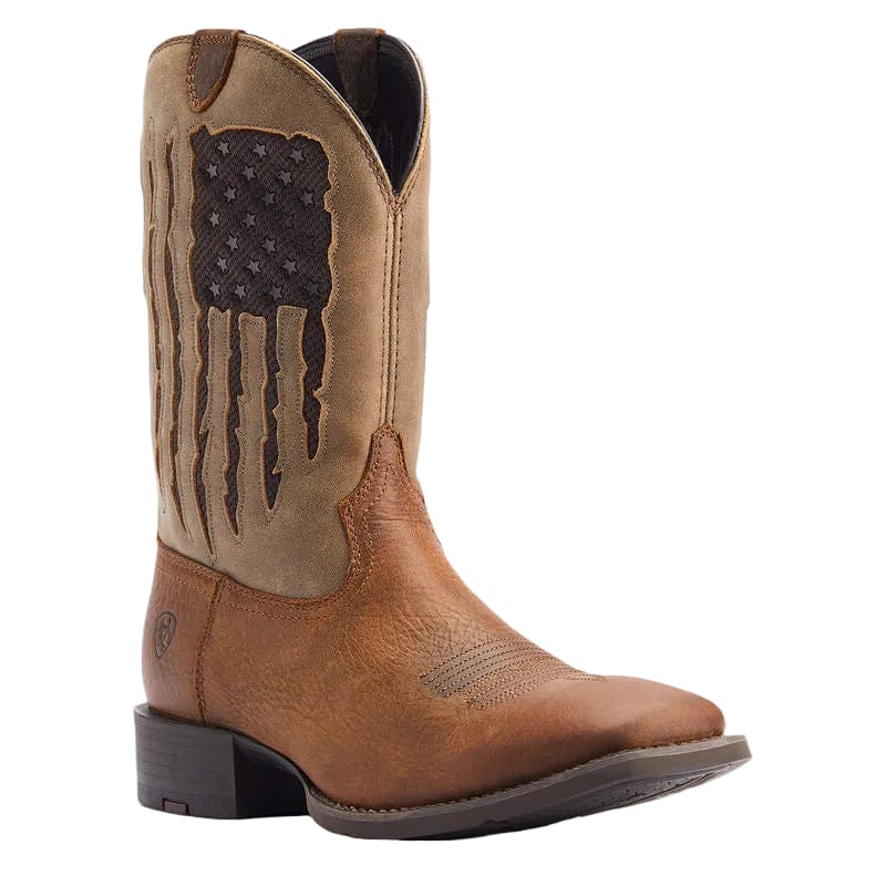 Ariat Men's Sport My Country VentTEK Wide Square Toe Cowboy Boot 10044564