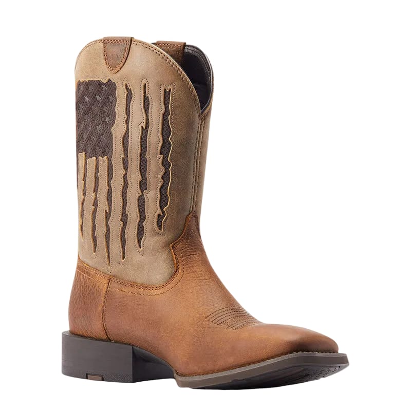 Ariat Men's Sport My Country VentTEK Wide Square Toe Cowboy Boot 10044564