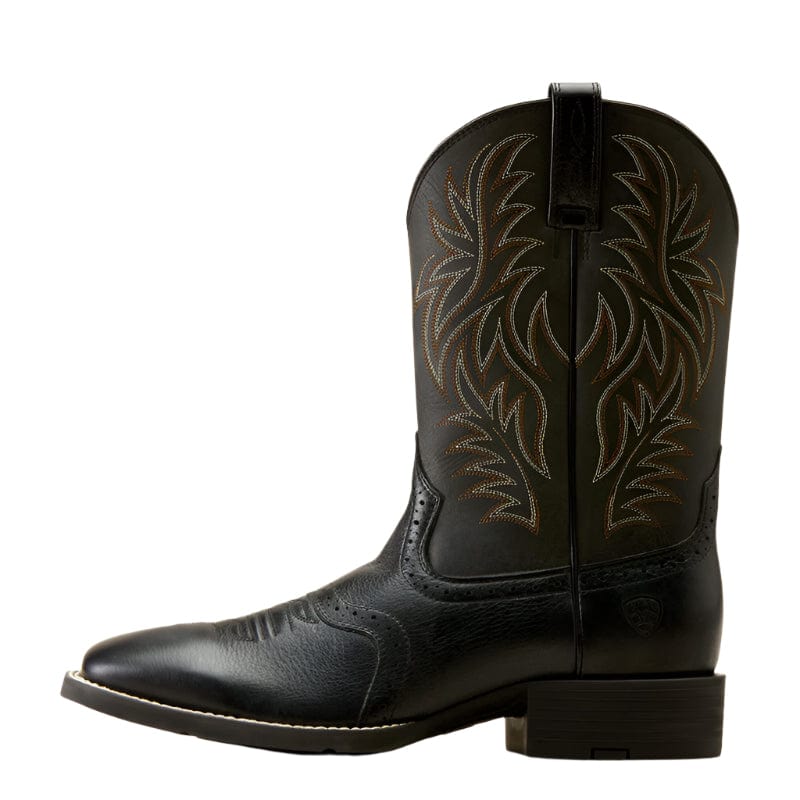 Ariat Men's Sport Wide Black Deertan Square Toe Cowboy Boot 10016292