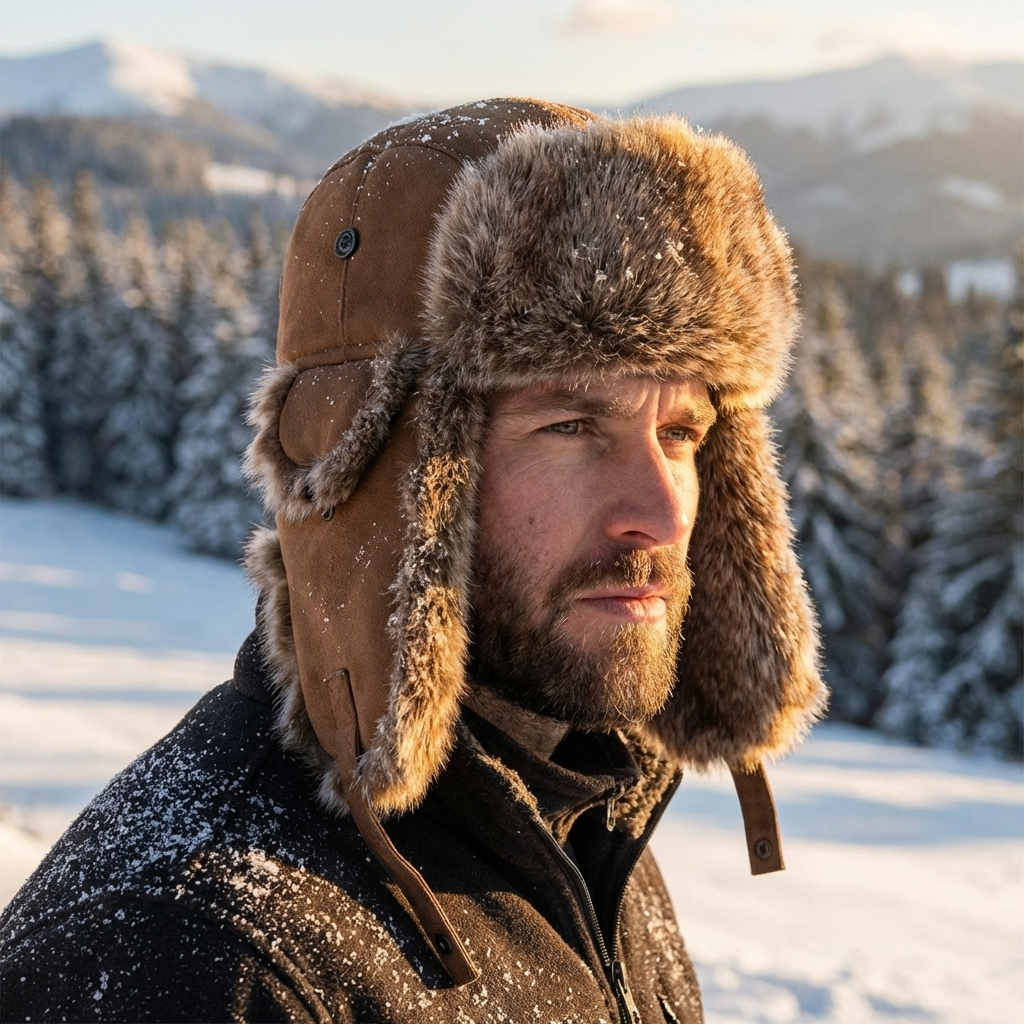 Tarkov Winter Fur Leather Bomber Hat