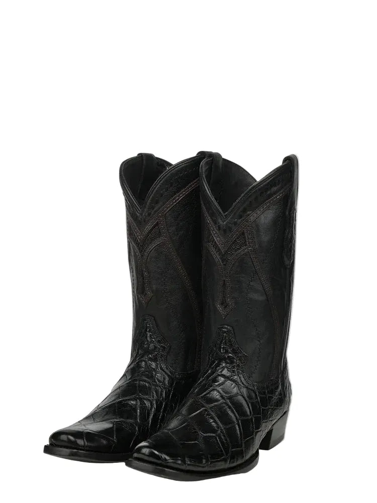 Corral Men's Black Alligator Inlay Exotic Cowboy Boots A5104