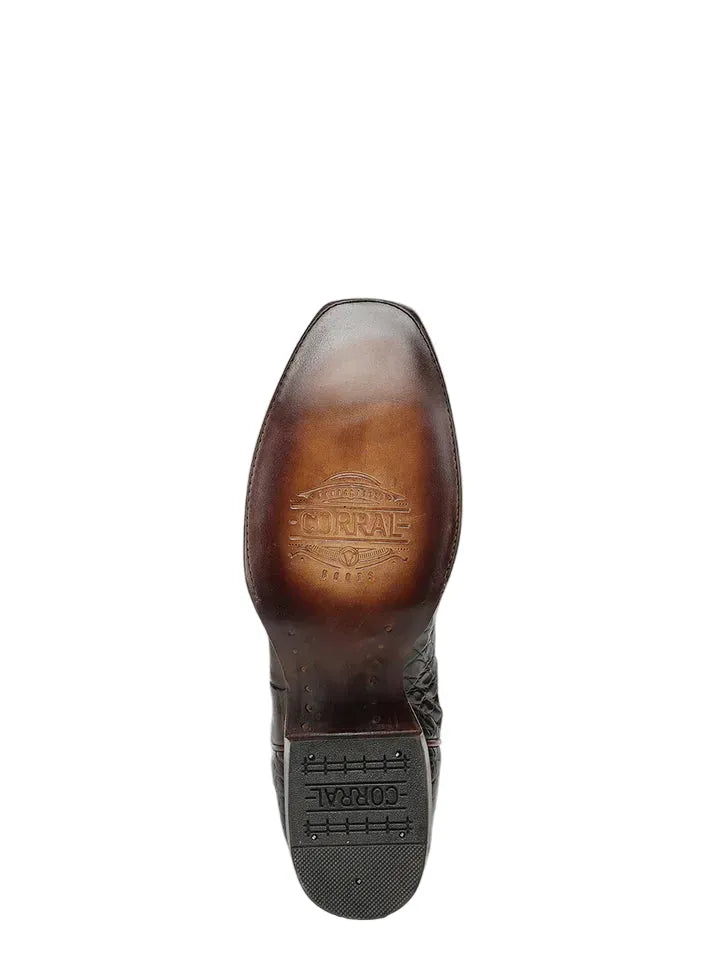 Corral Men's Honey Brown Alligator Inlay Exotic Cowboy Boots A5105