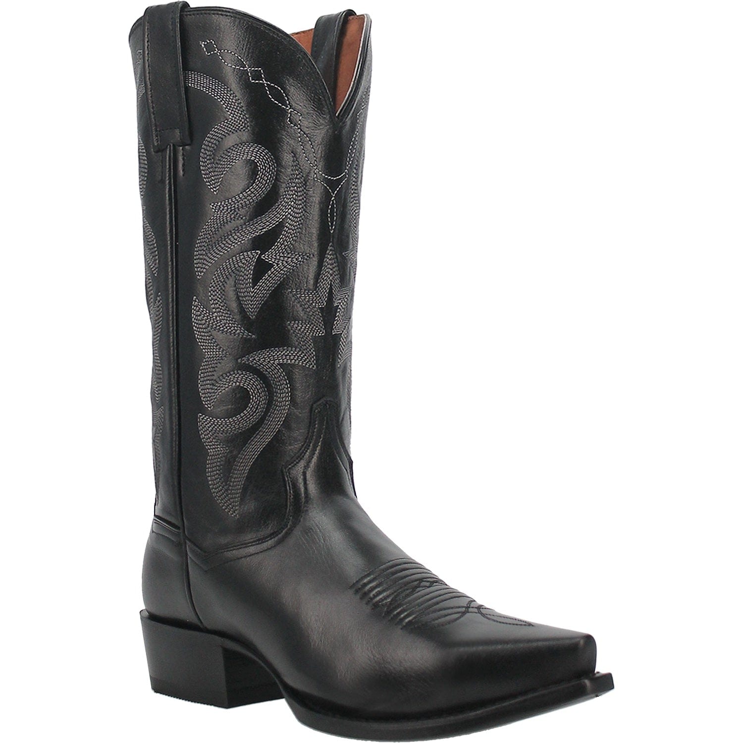 Dan Post Men's Milwaukee Black Snip Toe Leather Cowboy Boots DP2140