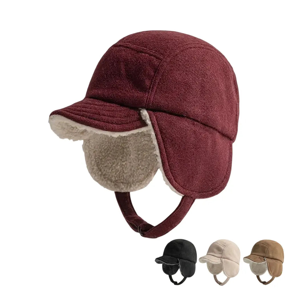 Ohio Winter Wool Fur Earflaps 5-Panels Cap