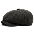 Flecked Herringbone Wool Newsboy Cap
