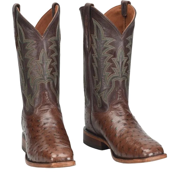 Justin Men's Kango Tobac Brown Rancher Ostrich Exotic Cowboy Boots GR5334